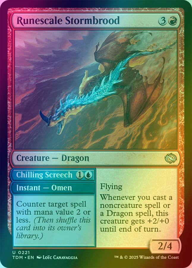 Runescale Stormbrood // Chilling Screech [221] [Tarkir: Dragonstorm] [Foil]  – Face to Face Games