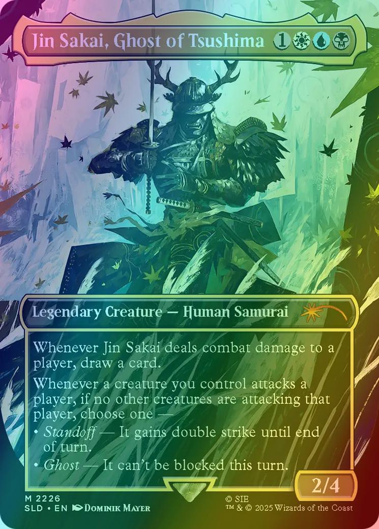 jin sakai ghost of tsushima mtg card Secret Lair x (Foil Edition) Toys che riceve una nuovissima carta di Magic Jin Sakai, Ghost of Tsushima