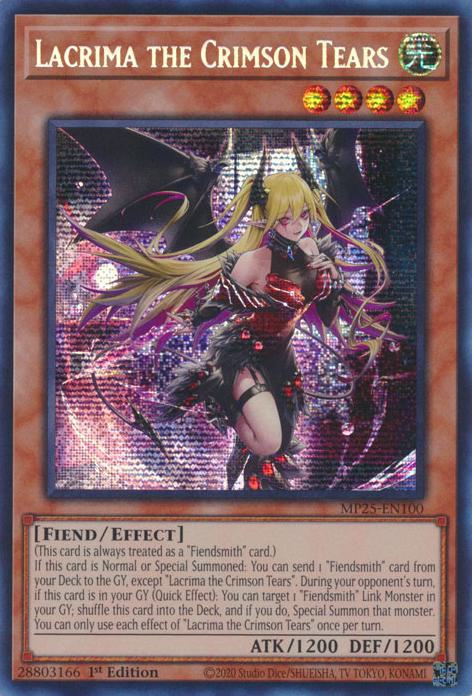 Lacrima the Crimson Tears - MP25-EN100 - Prismatic Secret Rare - 1st Edition