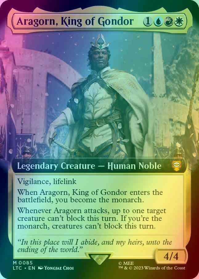 aragorn king of gondor mtg commander deck Aragorn, the Uniter LotR MULTICOLOR LEGENDS Magic Custom CommanderComplete Precon suggestions for Aragorn King
