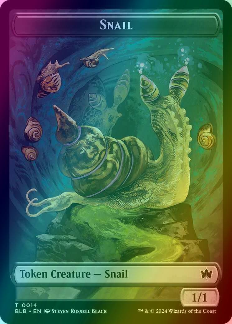 Snail Token (14) // Thundertrap Trainer Token (09) [Bloomburrow: Tokens]  [Foil] – Face to Face Games