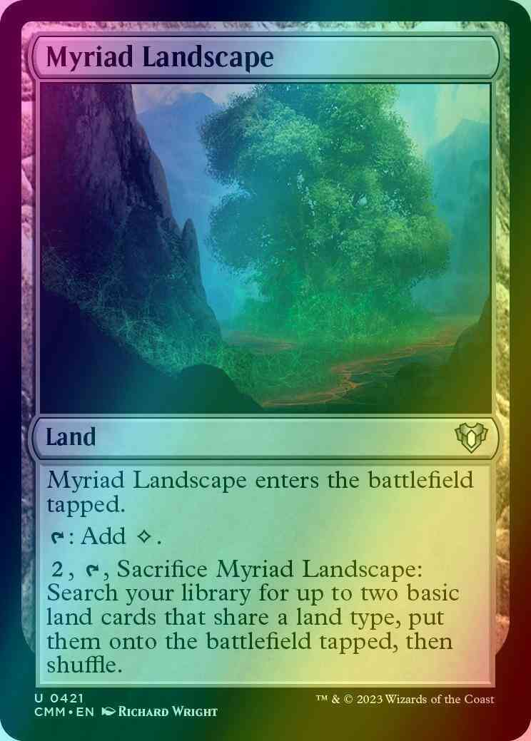 landscape cards mtg Myriad Landscape [421] [Commander Masters] [Foil] – Face to Face Games