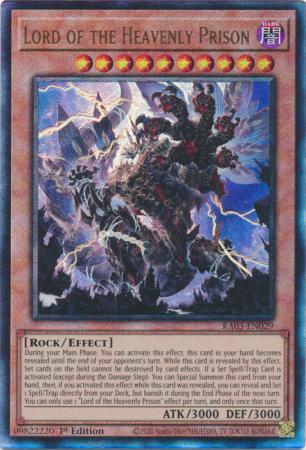 Lord of the Heavenly Prison - RA03-EN029 - Prismatic Ultimate Rare - 1st Edition