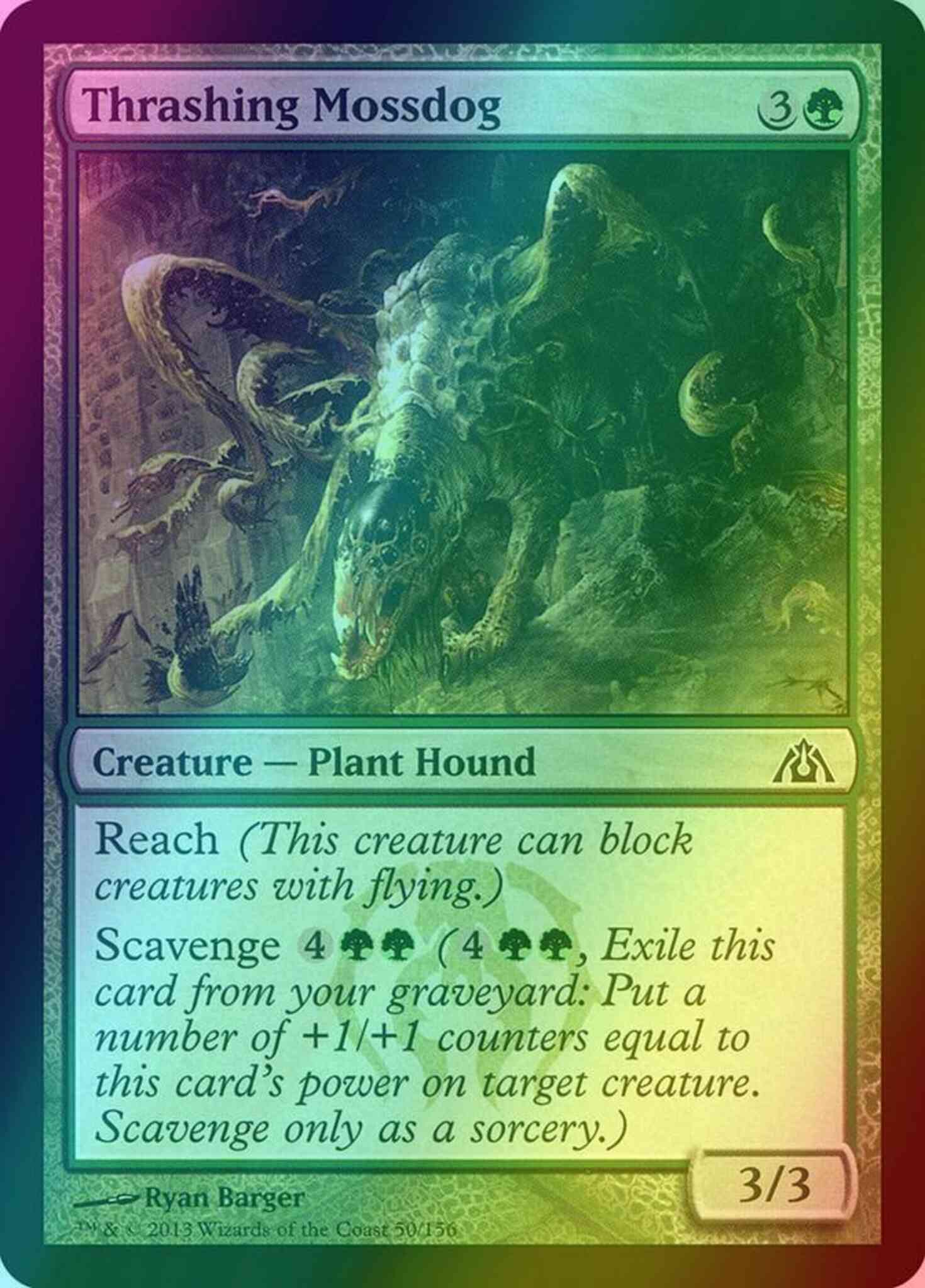 Thrashing Mossdog [50] [Dragon's Maze] [Foil] – Face to Face Games