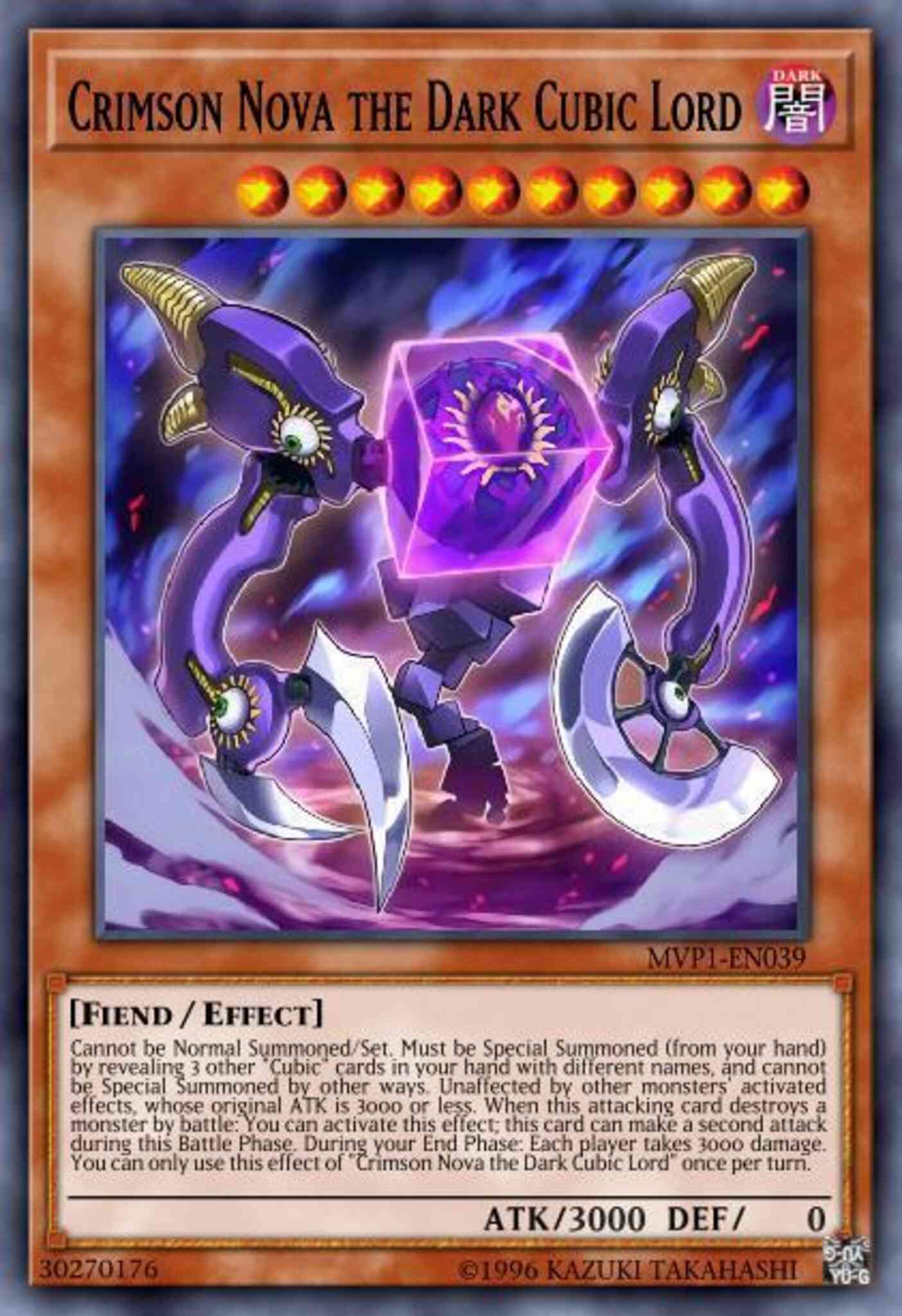 Crimson Nova the Dark Cubic Lord - MVP1-EN039 - Ultra Rare - 1st Edition