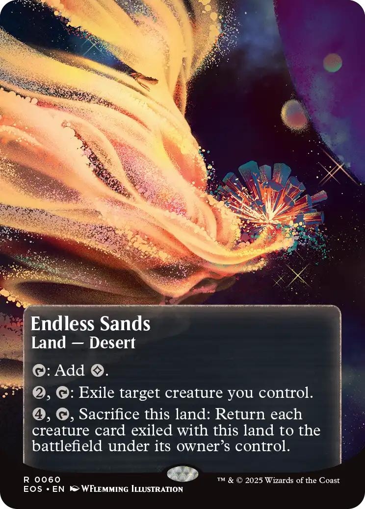 mtg borderless poster cards Endless Sands [60] [Borderless] [Poster] [Edge of Eternities: Stellar  Sights] [Non-Foil] – Face to Face Games