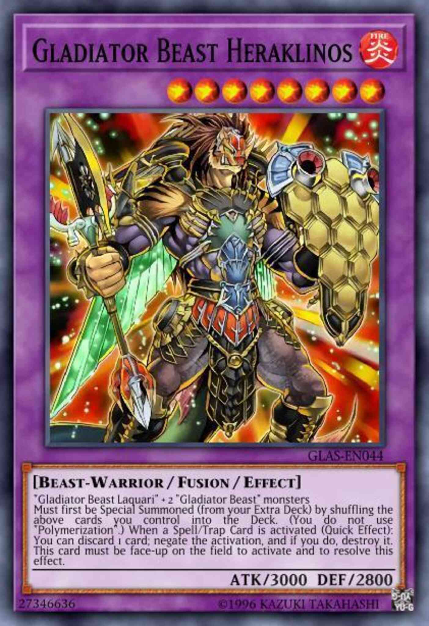 Gladiator Beast Heraklinos - GLAS-EN044 - Secret Rare - 1st Edition