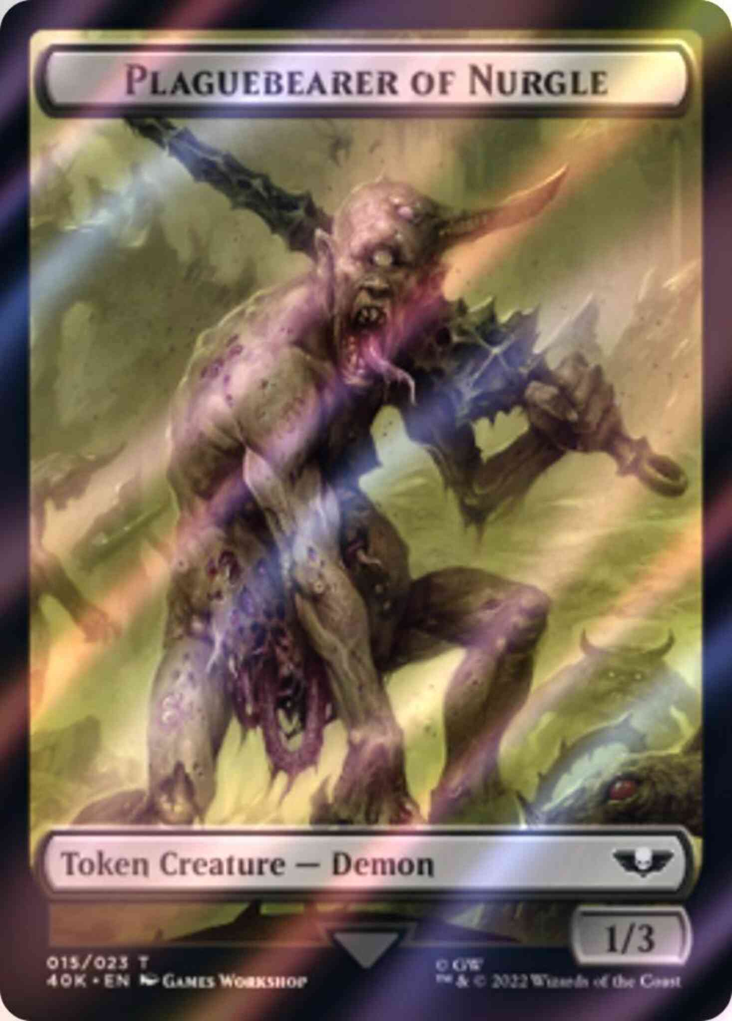 Plaguebearer of Nurgle Token (15) // Spawn Token (16) [Universes Beyond: Warhammer 40,000: Tokens] [Surge Foil] – Face to Face Games