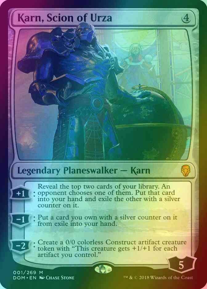 karn cards mtg Karn, Scion of Urza [1] [Dominaria] [Foil] – Face to Face Games