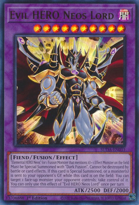 Evil HERO Neos Lord - SUDA-EN031 - Ultra Rare - 1st Edition