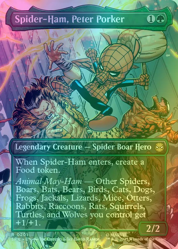 Spider-Ham, Peter Porker [201] [Borderless] [Scene] [Marvel's Spider-Man]  [Foil] – Face to Face Games