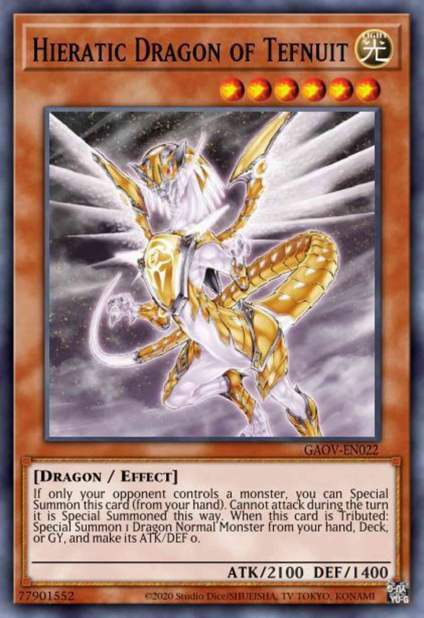 Hieratic Dragon of Tefnuit - SDBE-EN010 - Common - 1st Edition