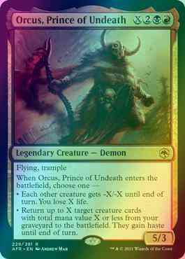 orcus mtg card Prince of Undeath it and Zombies you control gain deathtouch until end of turn Orcus, Roman god of punishment