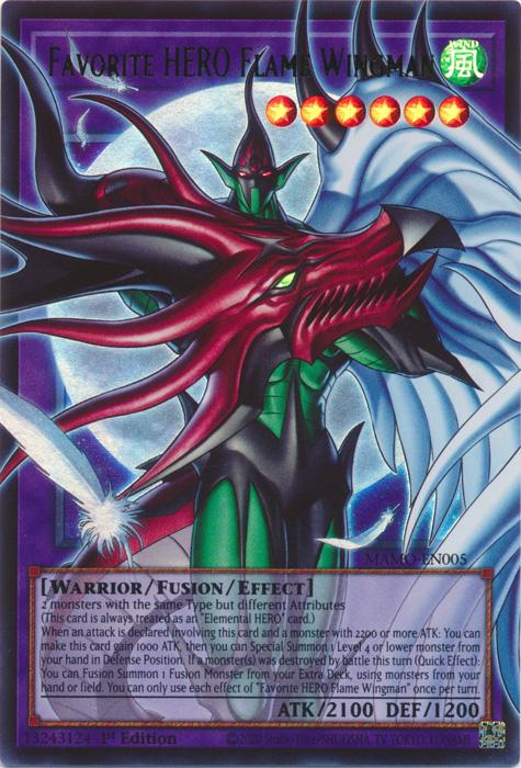 Favorite HERO Flame Wingman - Extended Art - MAMO-EN005 - Ultra Rare - 1st Edition