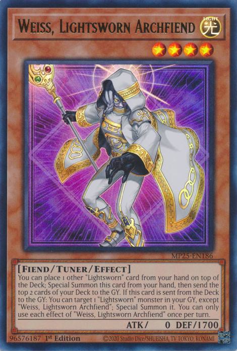 Weiss, Lightsworn Archfiend - MP25-EN186 - Ultra Rare - 1st Edition