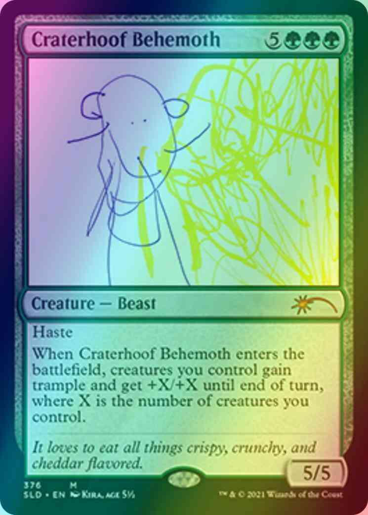 Craterhoof Behemoth [0376] [Kira, Age 5 1/2] [Extra Life 2021] [Secret Lair  Drop] [Foil] – Face to Face Games