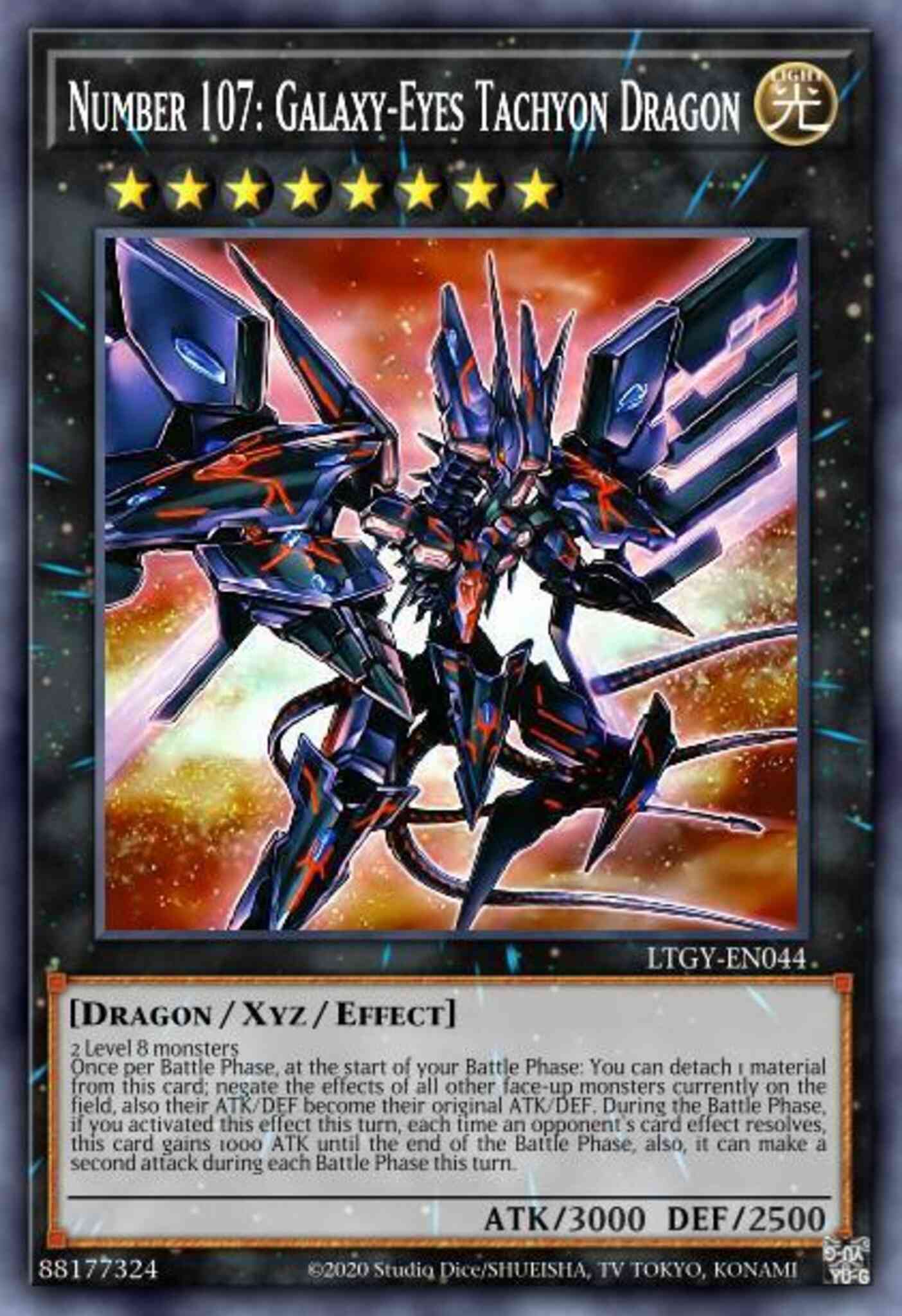 Number 107: Galaxy-Eyes Tachyon Dragon - LTGY-EN044 - Ultra Rare - 1st Edition