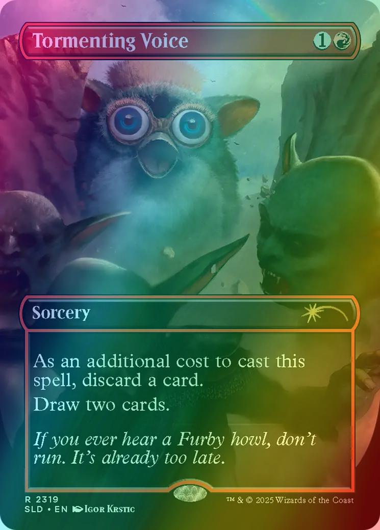 Tormenting Voice [2319] [Borderless] [Furby: The Gathering] [Secret Lair  Drop] [Rainbow Foil] – Face to Face Games
