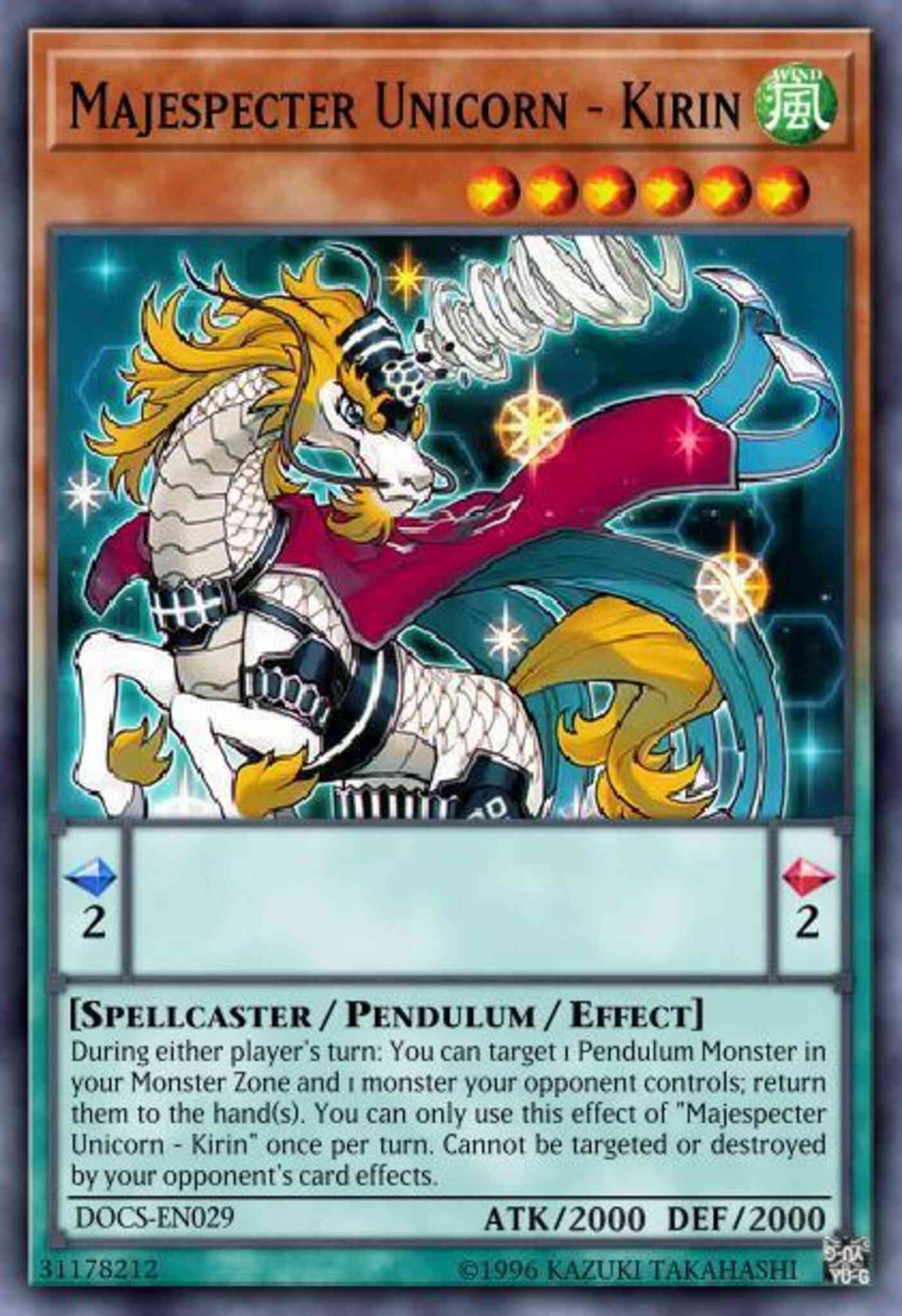 Majespecter Unicorn - Kirin - DOCS-EN029 - Rare - 1st Edition