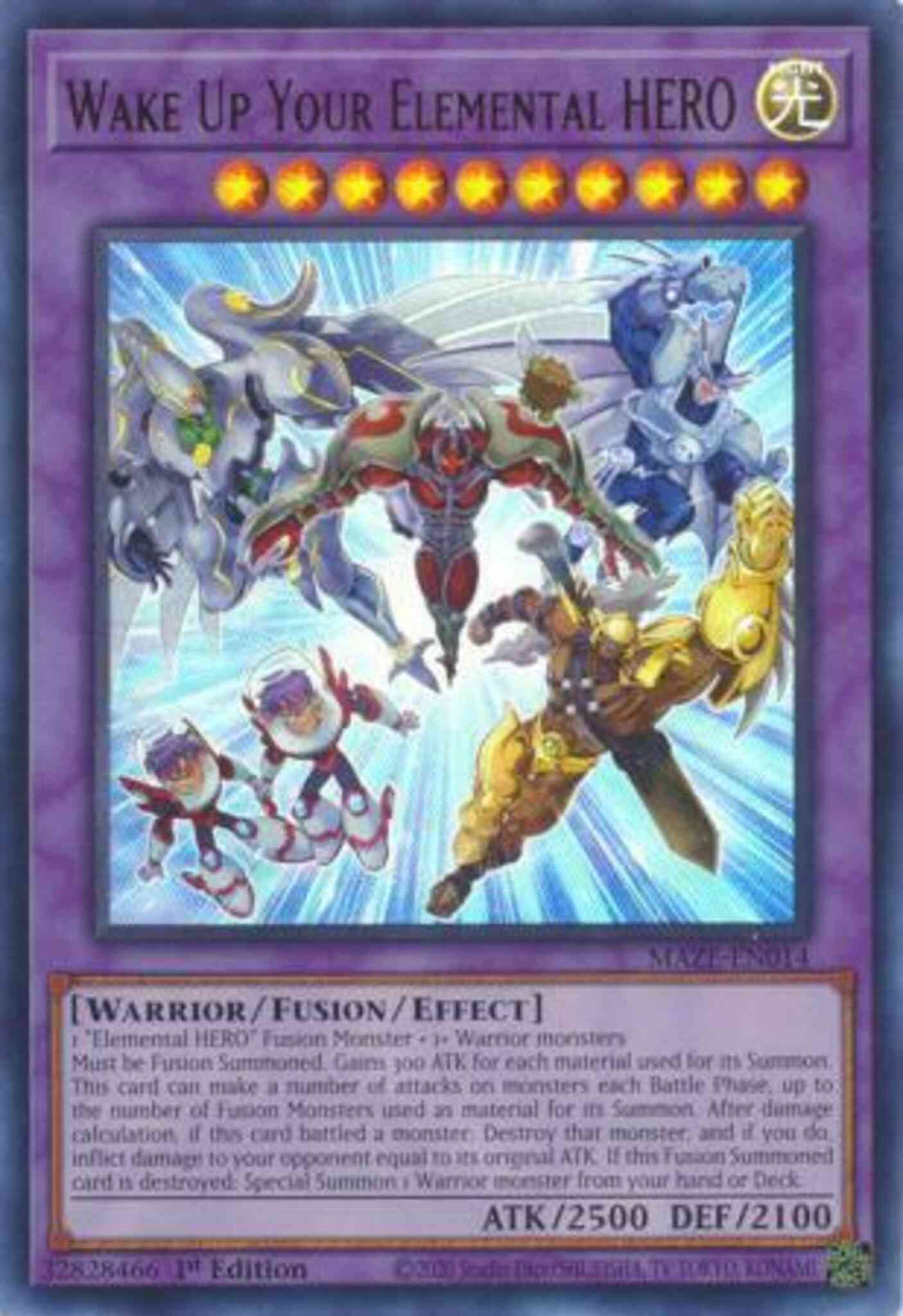 Wake Up Your Elemental HERO - MAZE-EN014 - Ultra Rare - 1st Edition