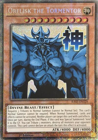 Obelisk the Tormentor - Stamp - RA05-EN129 - Starlight Rare - 1st Edition