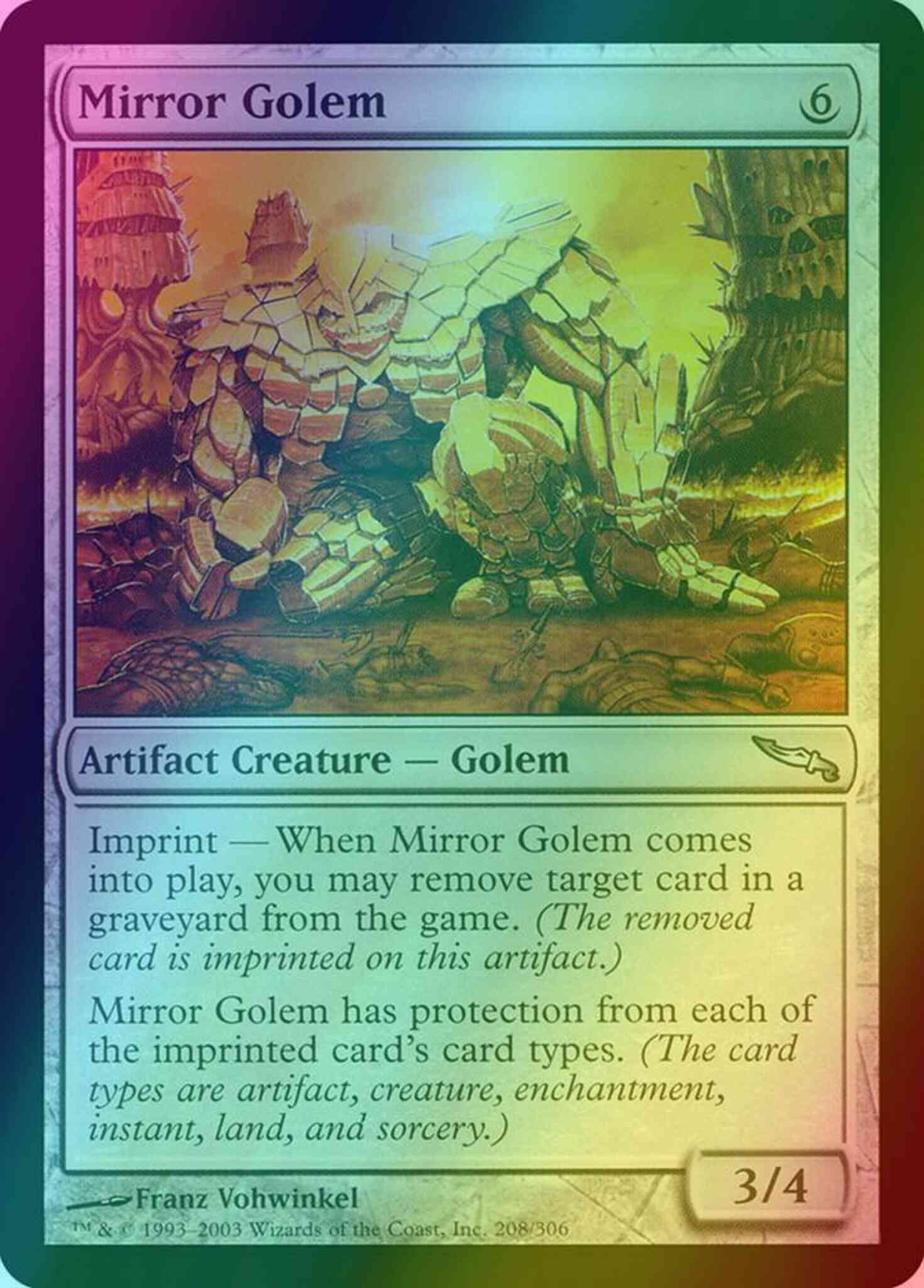 Mirror Golem [208] [Mirrodin] [Foil] – Face to Face Games