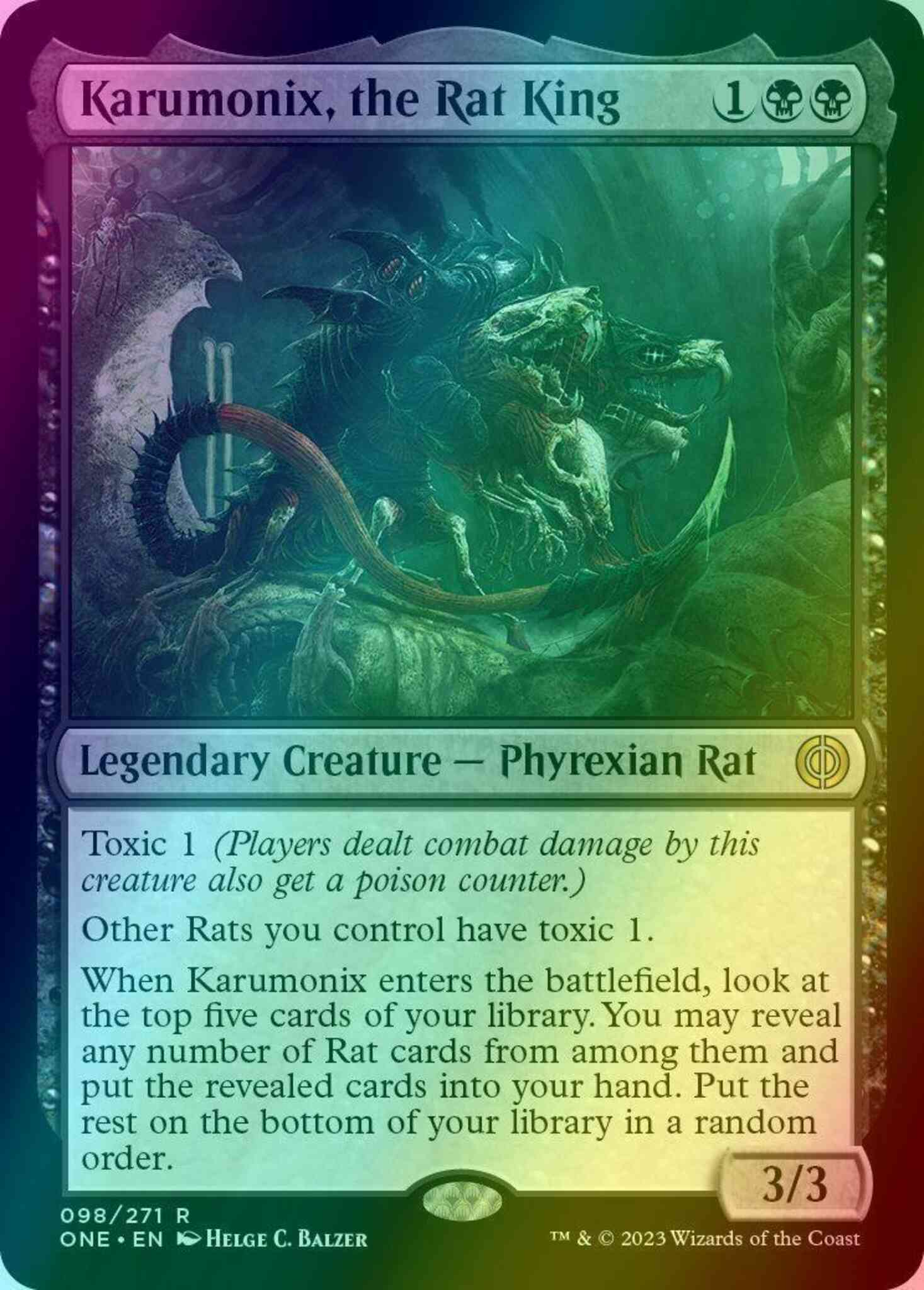 Karumonix, the Rat King [98] [Phyrexia: All Will Be One] [Foil]  Face to  Face Games