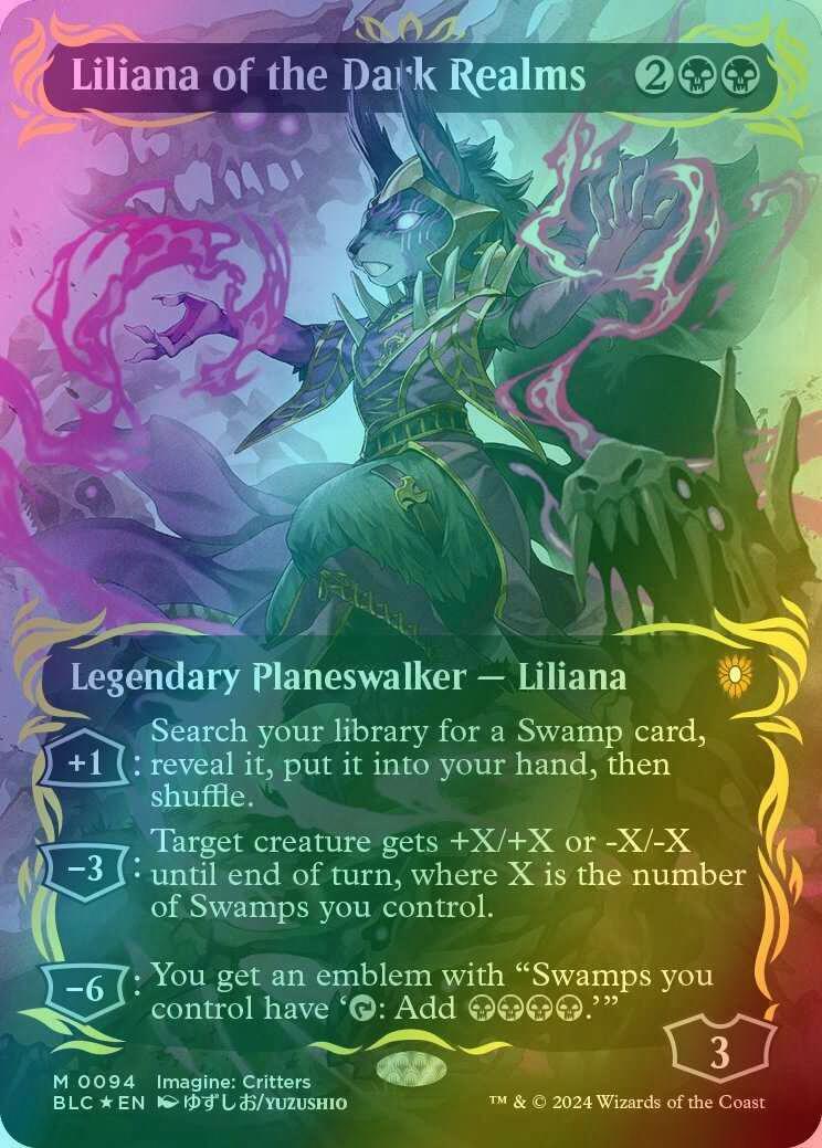 mtg put cards from library into graveyard Liliana of the Dark Realms [94] [Borderless] [Anime] [Bloomburrow:  Commander] [Raised Foil] – Face to Face Games