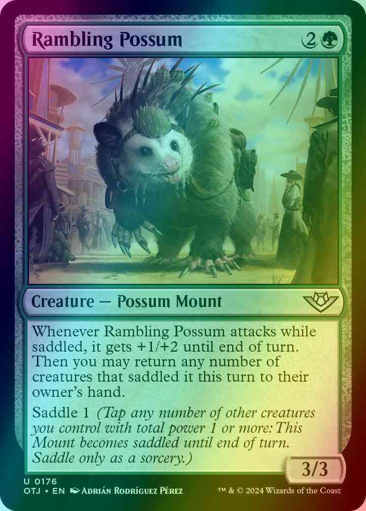 mtg possum card Thank You Ten Saddle 1 (Tap any number of other creatures you control with total power 1 or more World of Trash - Opossums