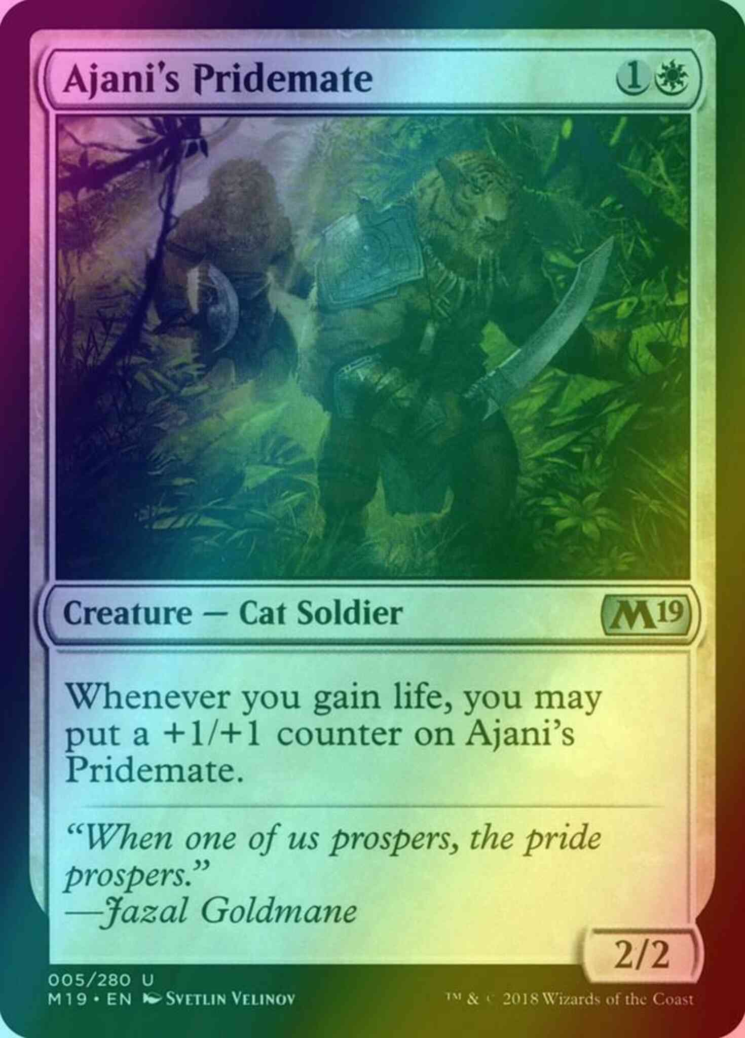 Ajani's Pridemate [5] [Core Set 2019] [Foil] – Face to Face Games