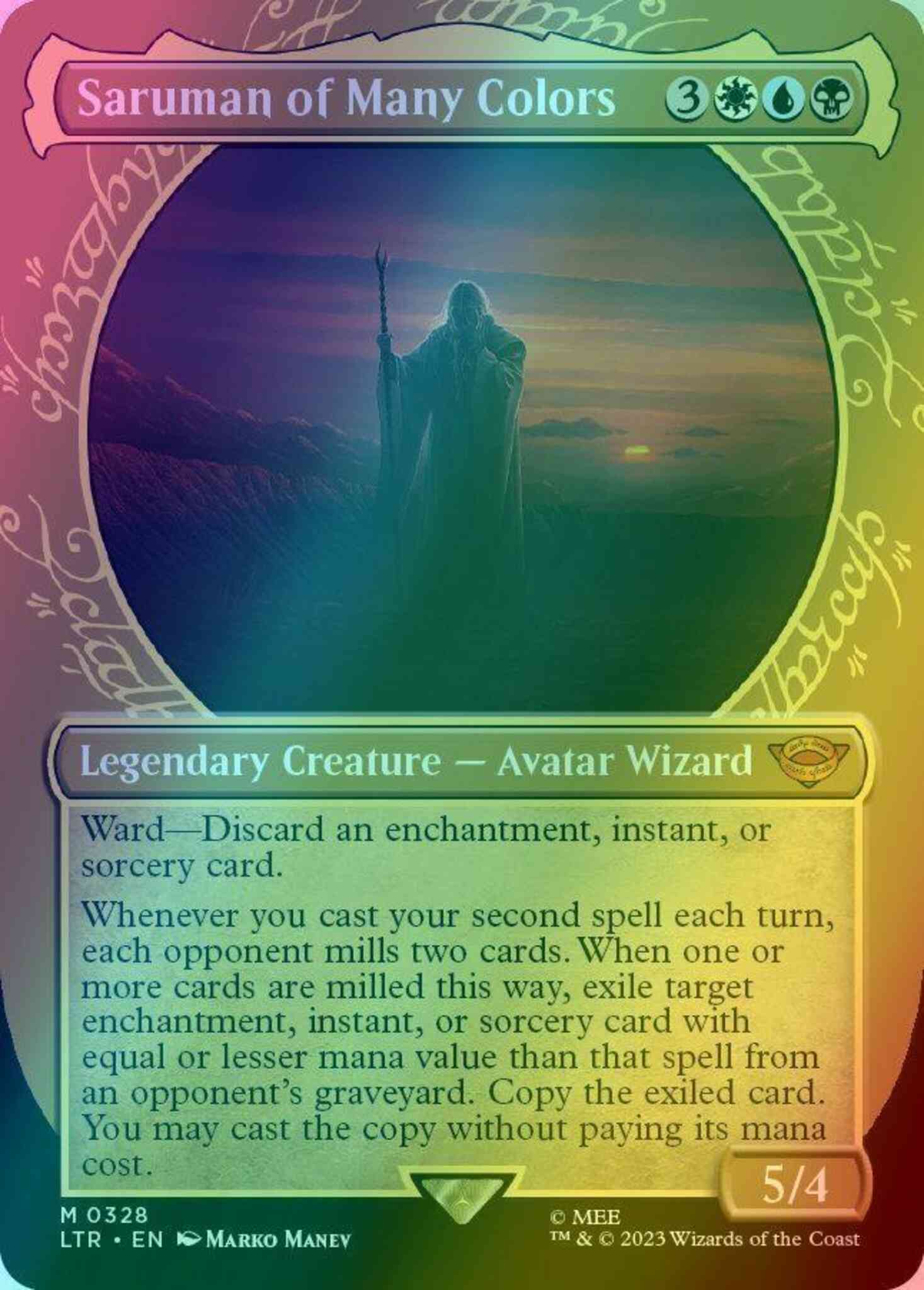 saruman card mtg Saruman of Many Colors [328] [Ring Showcase] [The Lord of the Rings: Tales  of Middle-earth] [Foil] – Face to Face Games