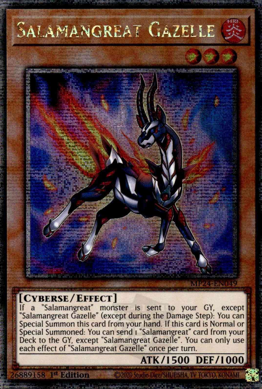 Salamangreat Gazelle - MP24-EN049 - Quarter Century Secret Rare - 1st Edition