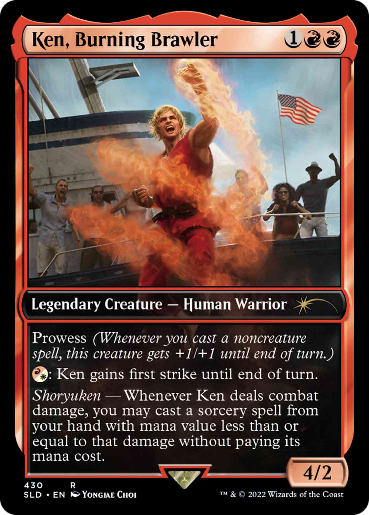 マジック：ザ・ギャザリング 2022 Magic: The Gathering Ken, Burning Ken, Burning Brawler [0430] [Street Fighter] [Secret Lair Drop