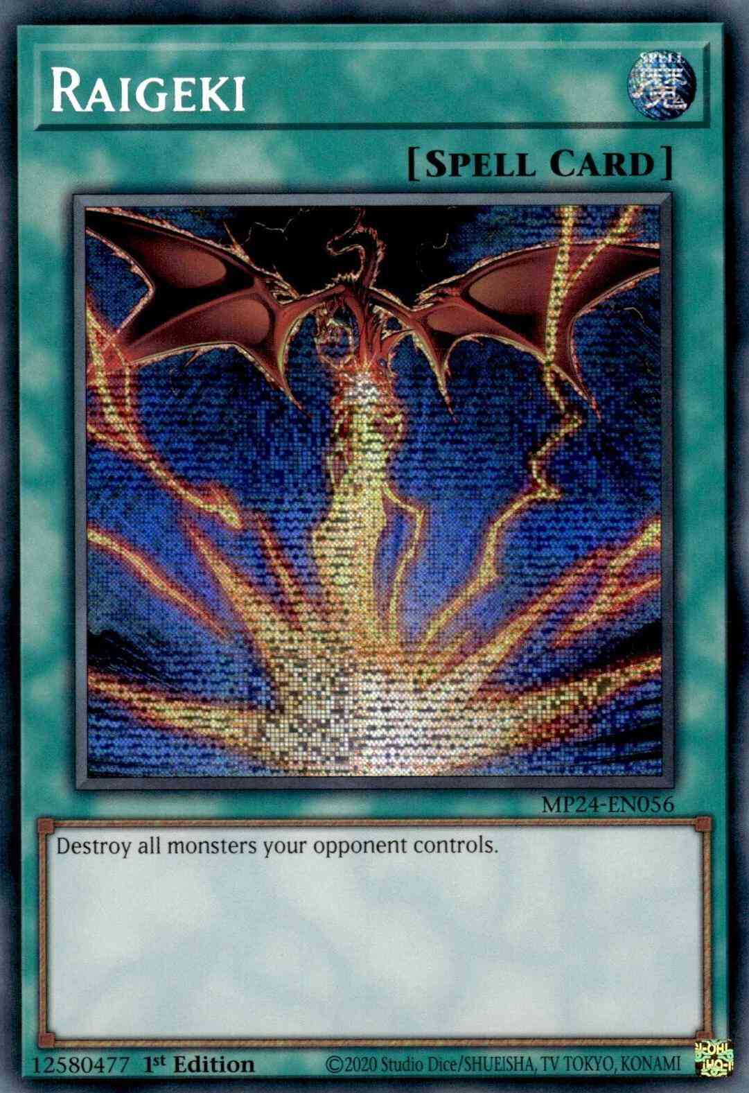 Raigeki - Alternate Art - MP24-EN056 - Prismatic Secret Rare - 1st Edition