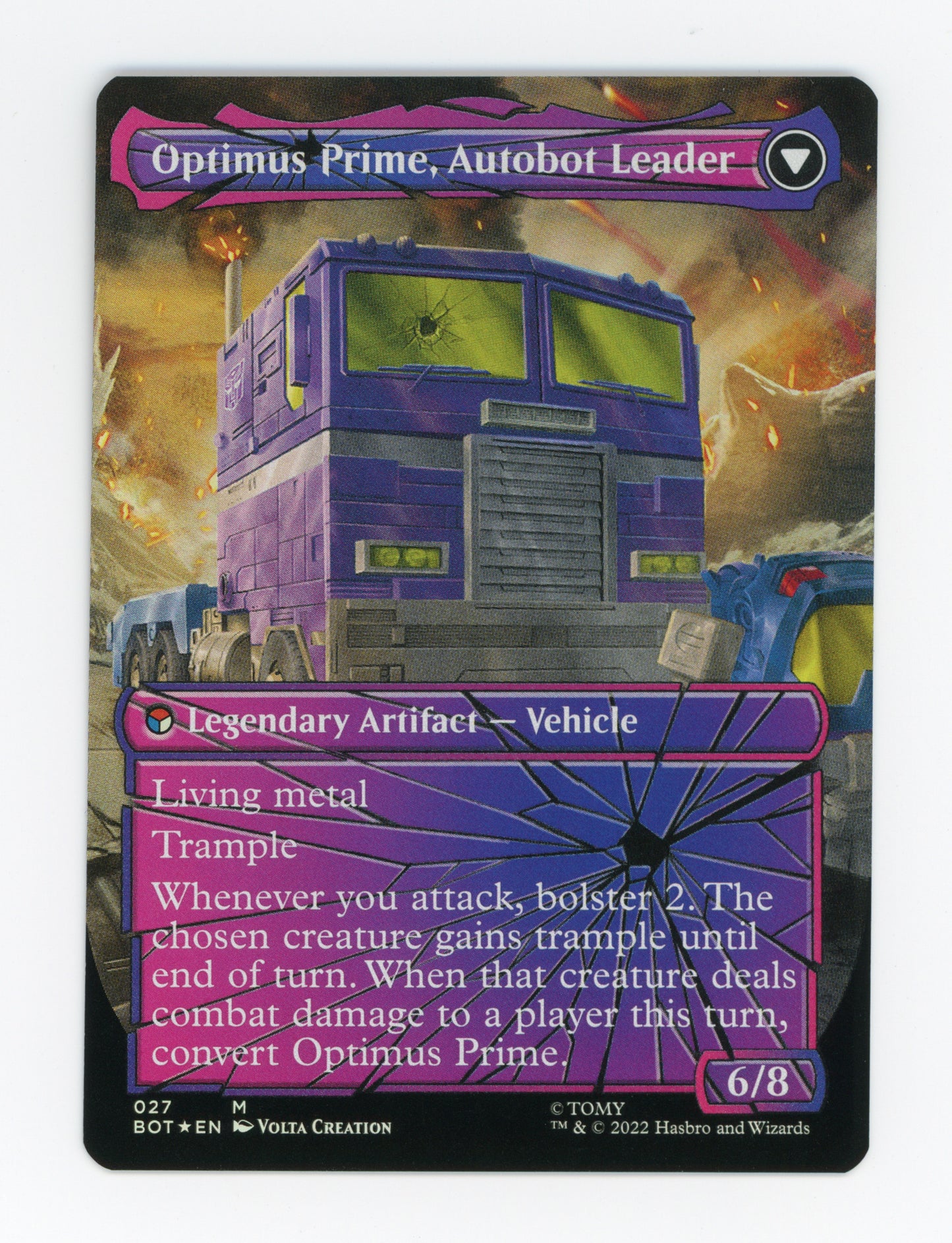 Optimus Prime, Hero // Optimus Prime, Autobot Leader — Borderless|Shattered Glass|Foil — ID 19283