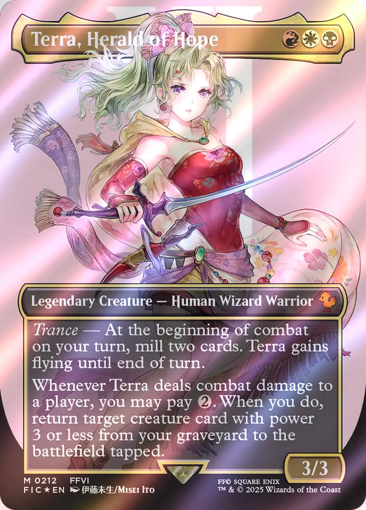 Terra, Herald of Hope [212] [Borderless] [Character] [FINAL FANTASY:  Commander] [Surge Foil] – Face to Face Games