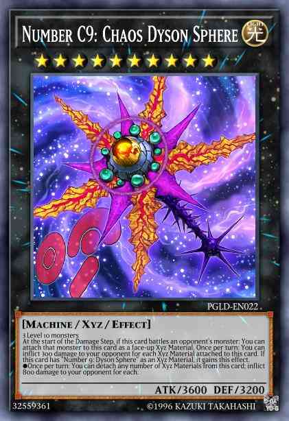 Number C9: Chaos Dyson Sphere - PGLD-EN022 - Gold Secret Rare - Unlimited