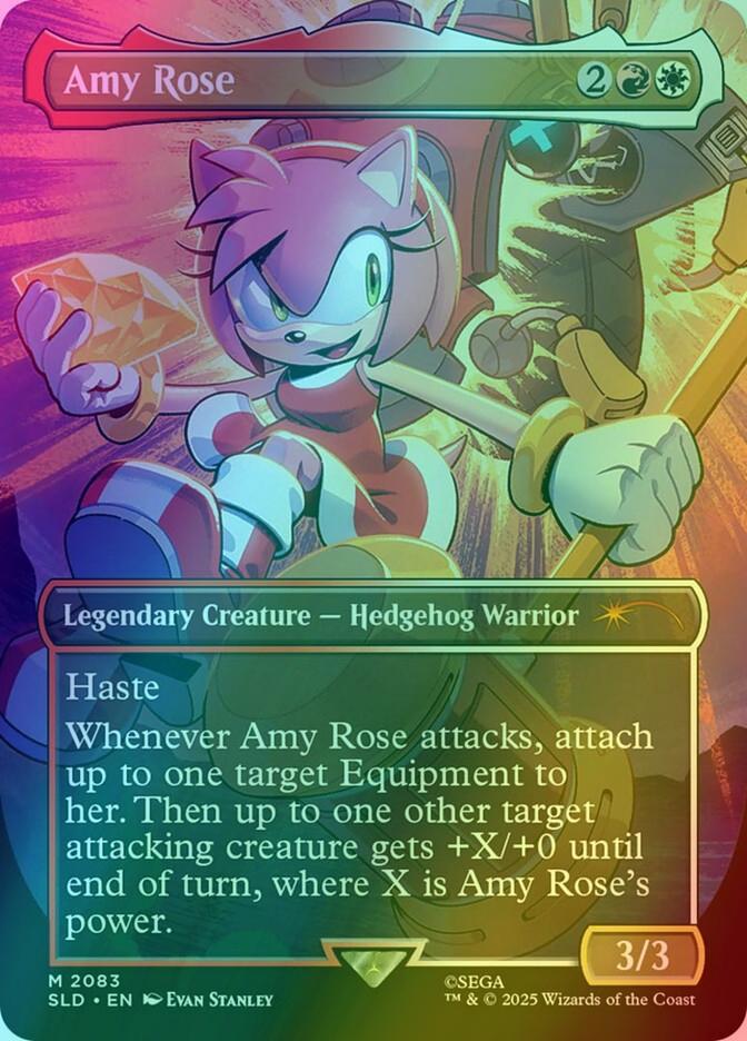 amy rose mtg card Sonic the Hedgehog Magic the Gathering cards Amy Rose 2083 Mythic Secret Lair Drop Series in NM condition.This product has multiple quantities I have an Amy Rose