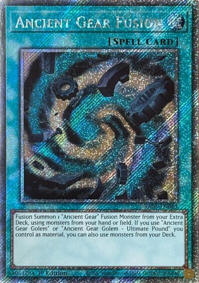 Ancient Gear Fusion - RA05-EN063 - Platinum Secret Rare - 1st Edition