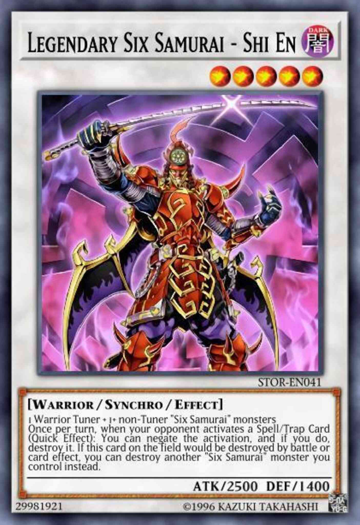 Legendary Six Samurai - Shi En - SPWA-EN011 - Secret Rare