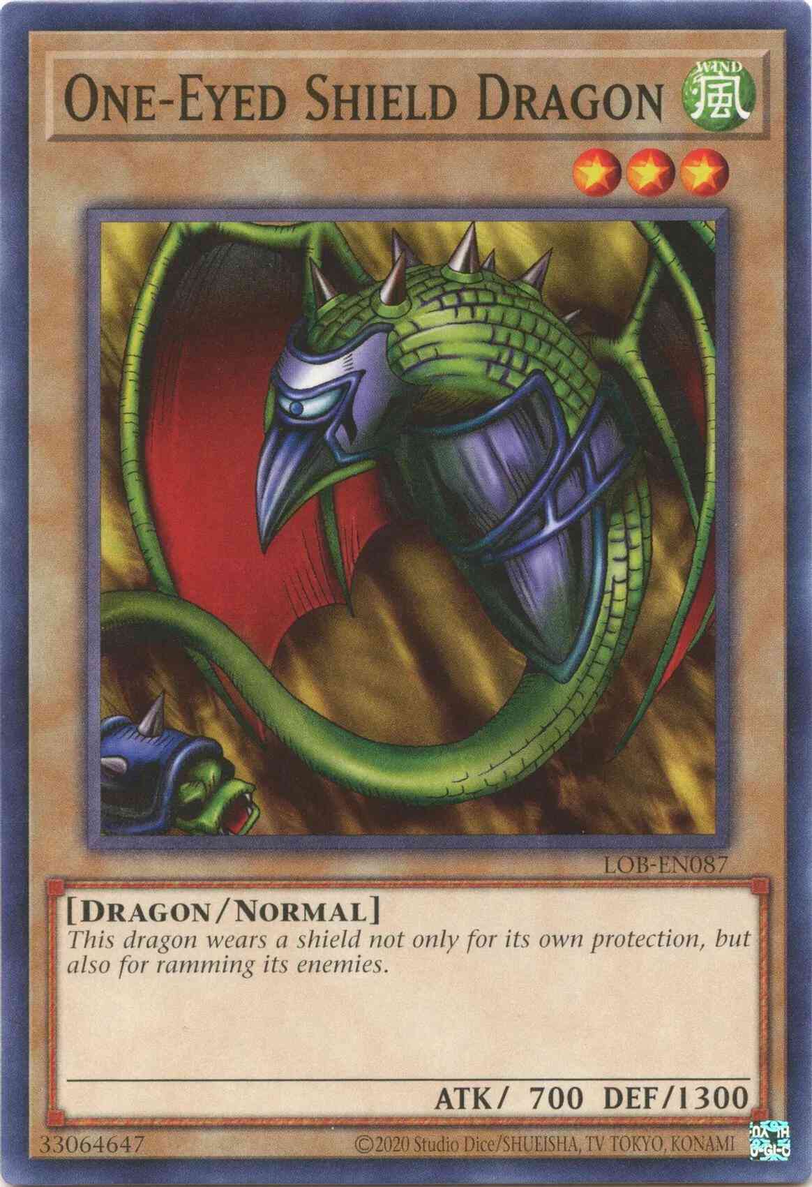 One-Eyed Shield Dragon - 25th Anniversary - LOB-EN087 - Common - Unlimited