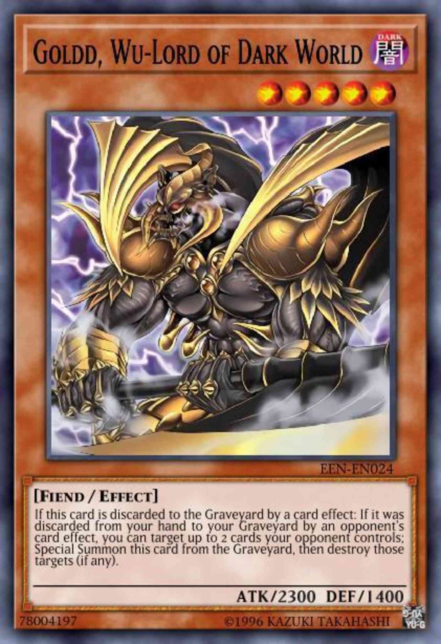 Goldd, Wu-Lord of Dark World - PGLD-EN054 - Gold Rare - Unlimited