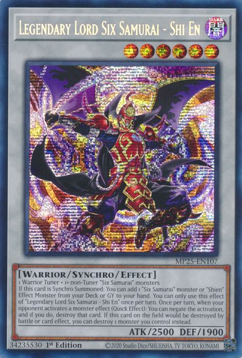Legendary Lord Six Samurai - Shi En - MP25-EN107 - Prismatic Secret Rare - 1st Edition