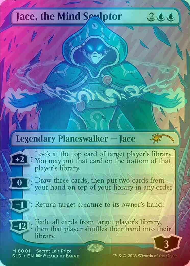Jace, the Mind Sculptor [8001] [Borderless] [Prize Card] [Secret Lair Drop]  [Foil] – Face to Face Games