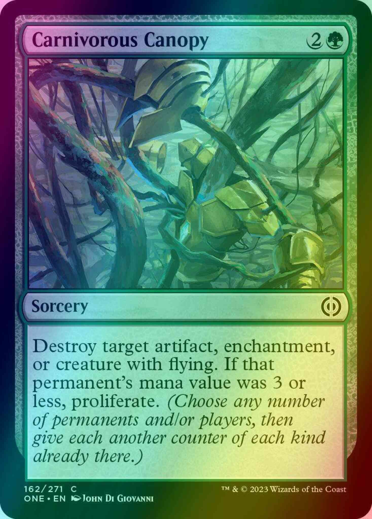 Carnivorous Canopy [162] [Phyrexia: All Will Be One] [Foil] – Face