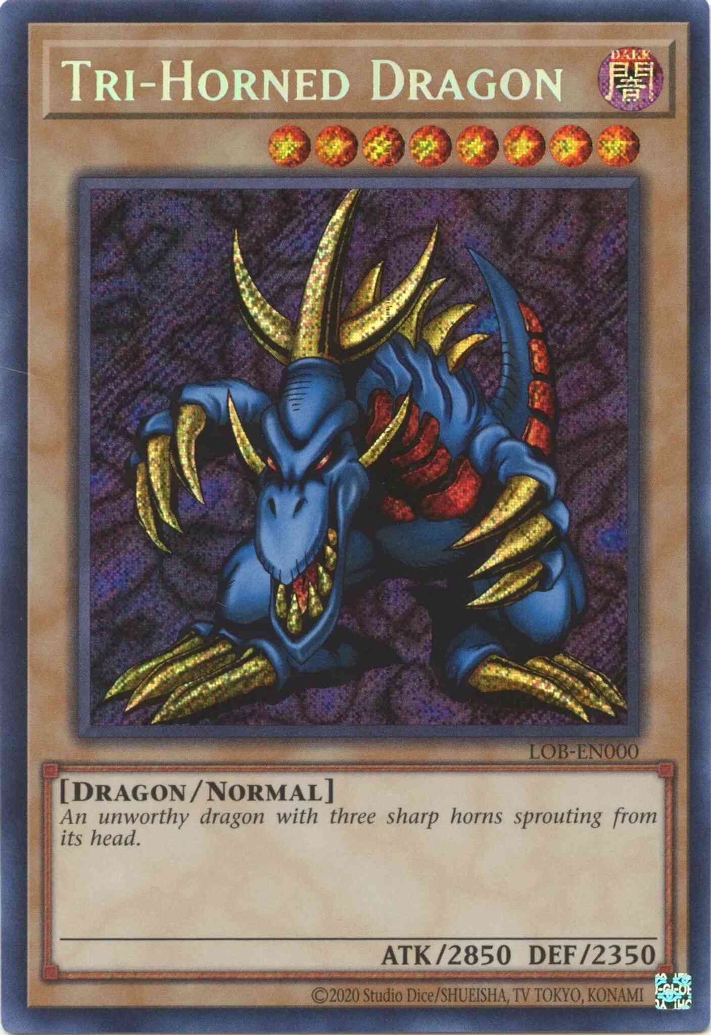 Tri-Horned Dragon - 25th Anniversary - LOB-EN000 - Secret Rare - Unlimited