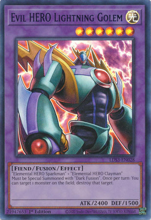 Evil HERO Lightning Golem - Blue - LDS3-EN028 - Ultra Rare - 1st Edition