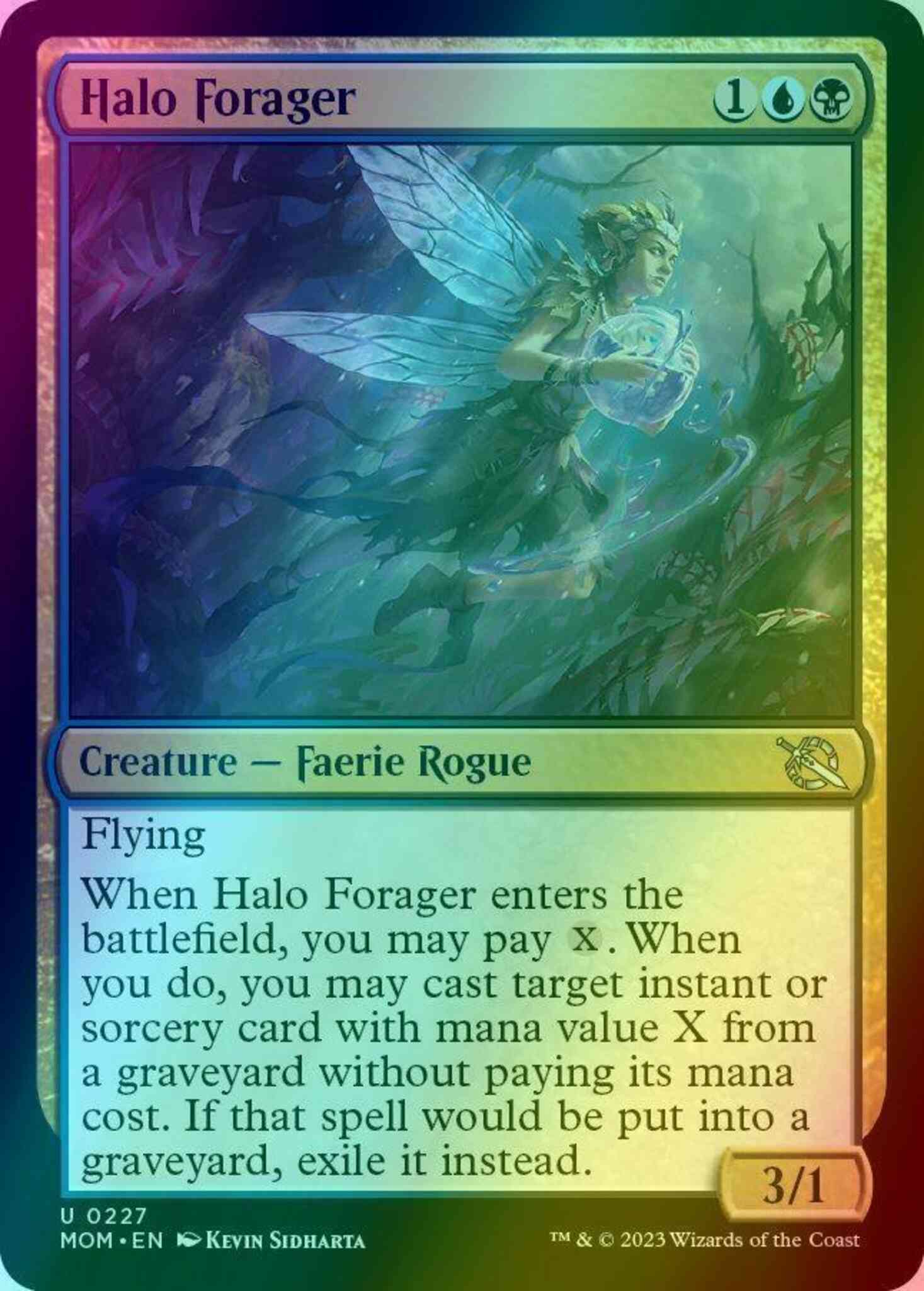 mtg halo cards Halo Forager [227] [March of the Machine] [Foil] – Face to Face Games