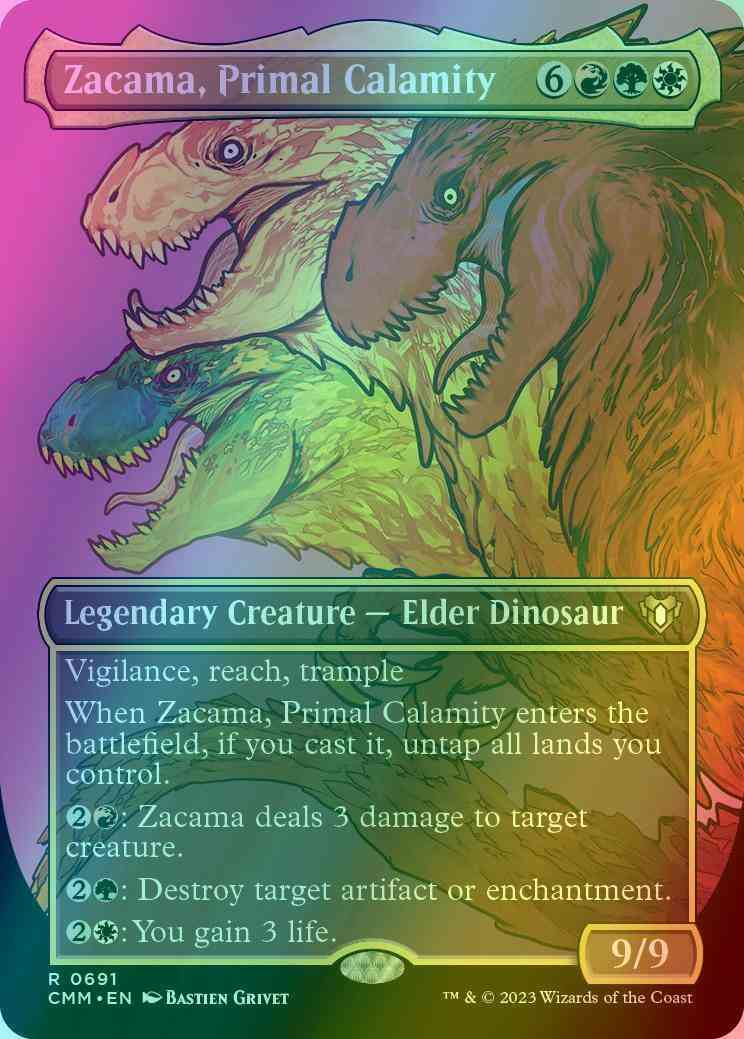 mtg zacama primal calamity commander deck MTG Commander Deck EDH Deck Zacama, Primal Calamity 100 Magic Cards Custom  Deck Dinosaurs Dinosaur Deck