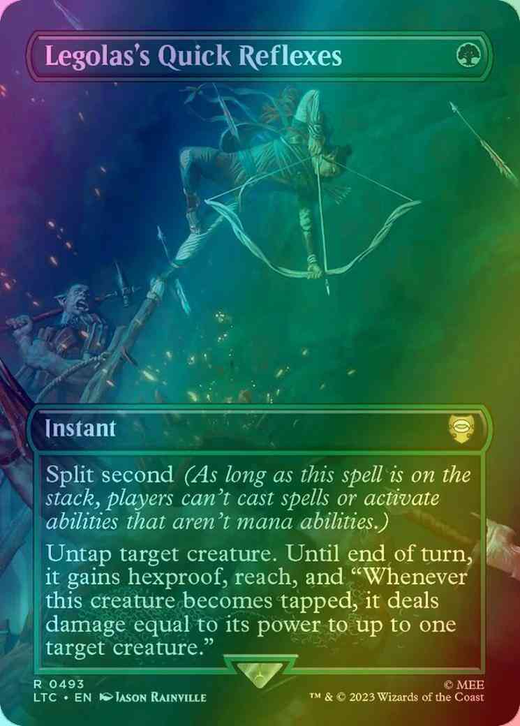 Legolas's Quick Reflexes [493] [Borderless] [The Lord of the Rings: Tales  of Middle-earth: Commander] [Foil] – Face to Face Games